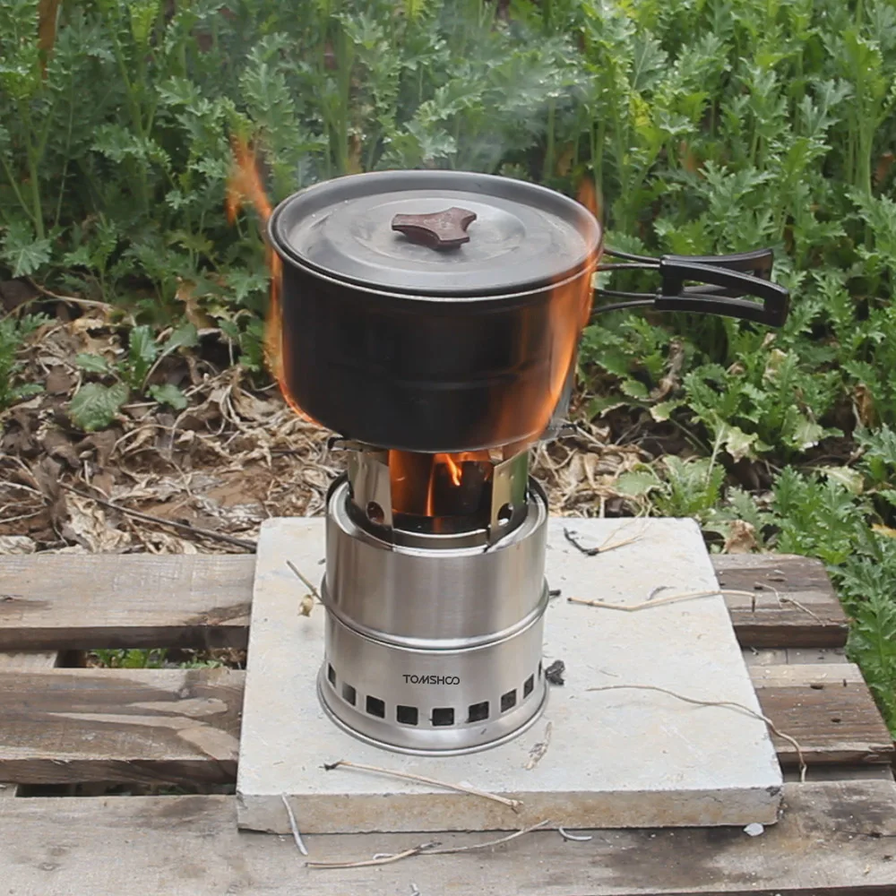 TOMSHOO портативная дровяная походная плита из нержавеющей стали крепкая спиртовая