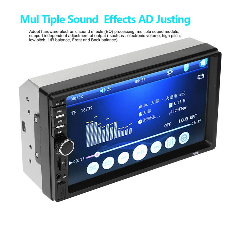 Автомагнитола MP5-плеер 7018B с сенсорным экраном камерой заднего вида Bluetooth FM AUX USB |