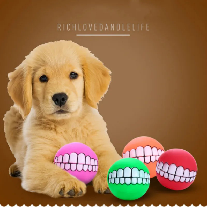 Funny Cute Pets Dog Puppy Cat Ball Teeth Toy Thickening PVC Chew Sound Dogs Play Fetching Squeak Toys Pet Supplies | Дом и сад