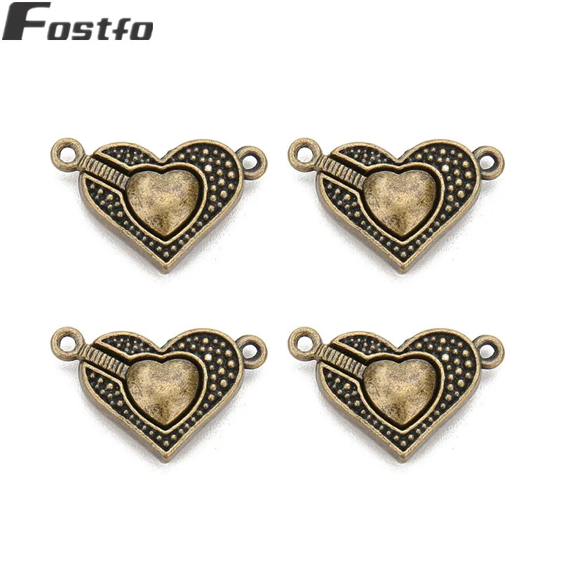 

Fostfo 5pcs/set 16*25mm Alloy Heart Magnetic Clasps For Leather Cord Bracelet Necklace Diy Jewelry Making 3 Color Can Choose