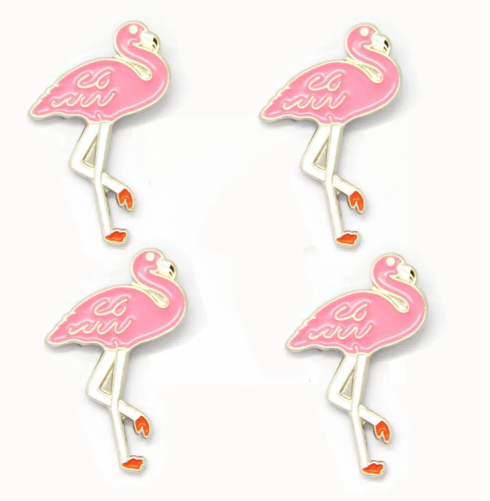 Lots 5pcs Pink Flamingo Lapel Hat Tie Pin Badge / Bird Lovers Brooch Brand New Fans Gifts Jewelry 3 X1.4 CM | Украшения и