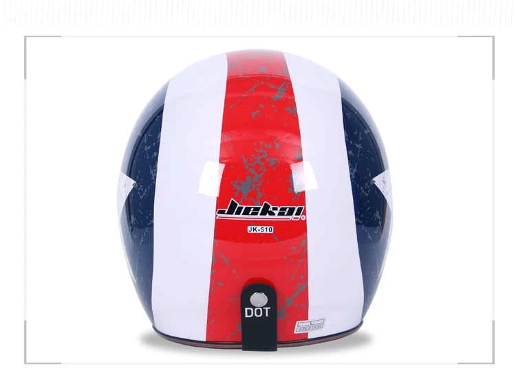 Мотоцикл Jiekai шлем 3/4 с открытым лицом Винтаж Casco мото гидроцикл велосипедный шлем Ретро точка одобренный шлем мотоциклами