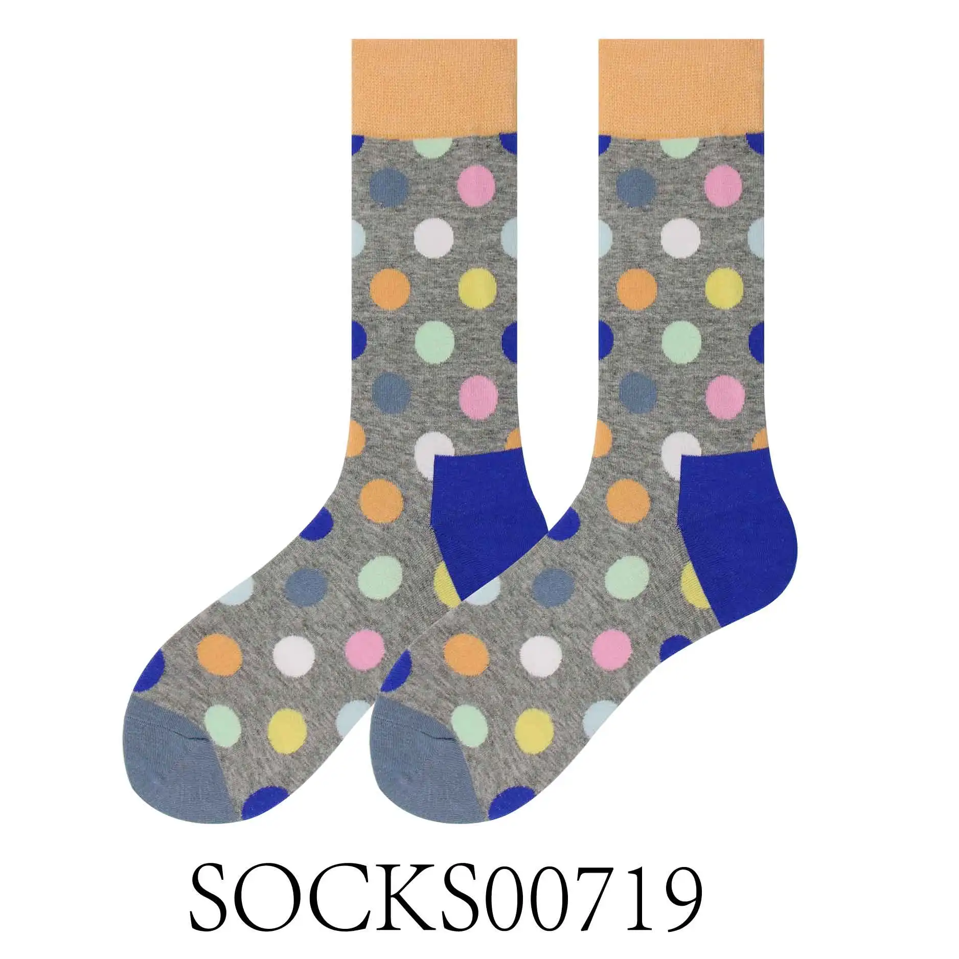 SOCKS007019 Носки из чесаного хлопка для пары на весну, лето и осень, вечерние носки в горошек с рисунком в виде фруктов и бриллиантов для деловых поездок и отдыха - Цвет: SOCKS007019