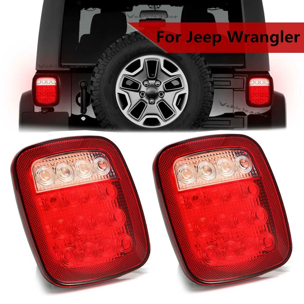 

2pcs 16Led Rear Light Stop Tail Running Brake License Light Truck/Jeep Wrangler JK TJ CJ YJ Trailer Boat Tail Light Caravan