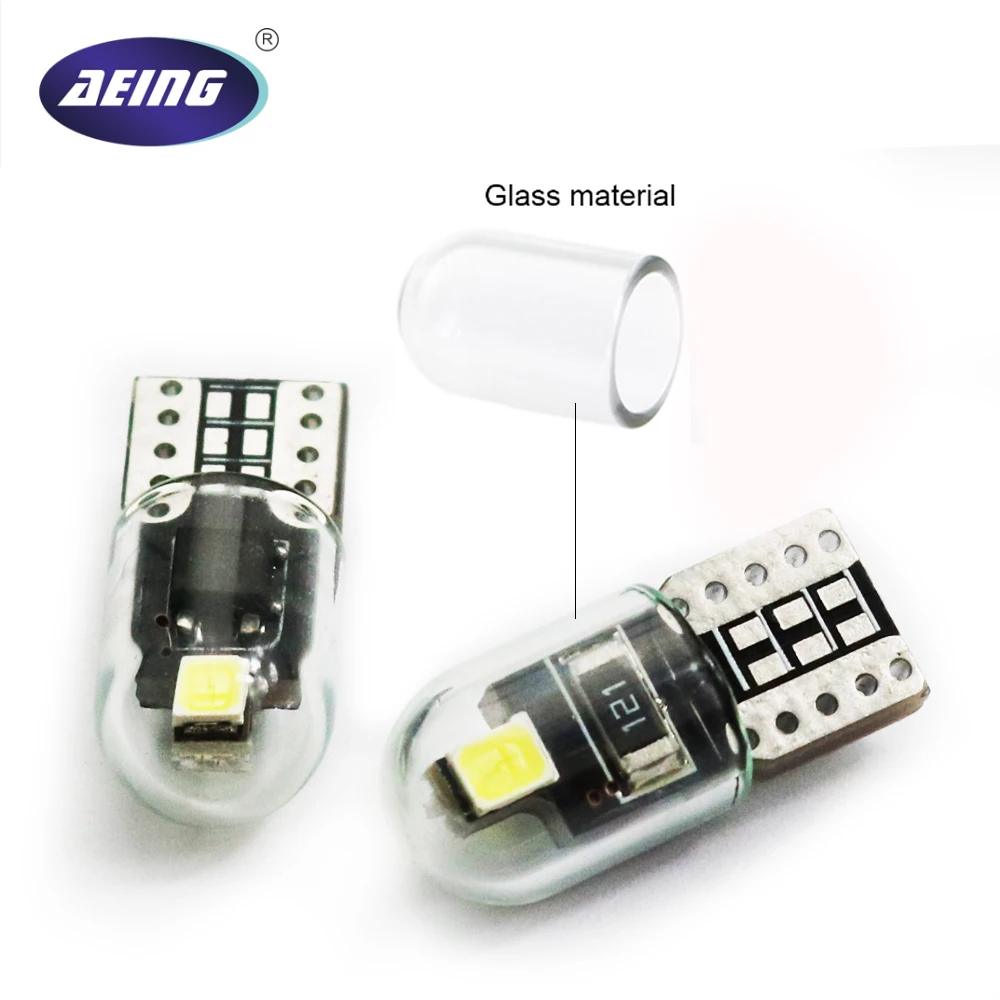 Светодиодная лампа AEING 1x T10 W5W 2SMD Белое Зеркало 194 стекло для автомобильного
