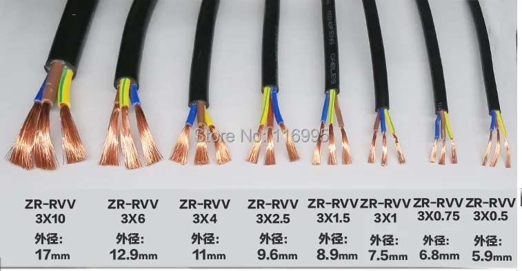 5 метров замедлитель/оболочка кабеля/RVV/2/3/4 сердечник 0 75 мм2 наружный силовой