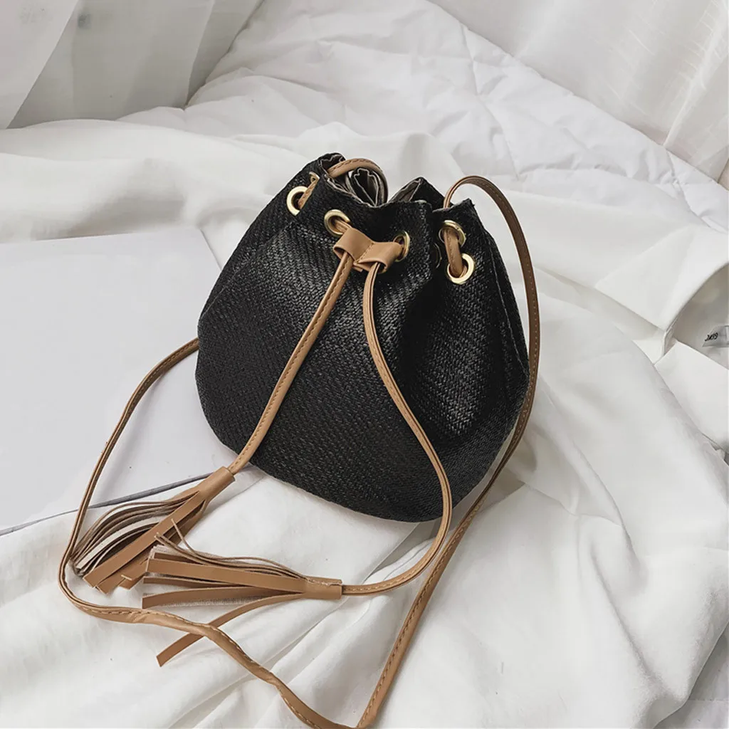 Для женщин сумка модные однотонные цвет плеча Tote Drawstring ведро bolso mujer torebka damska шоппер sac основной femme