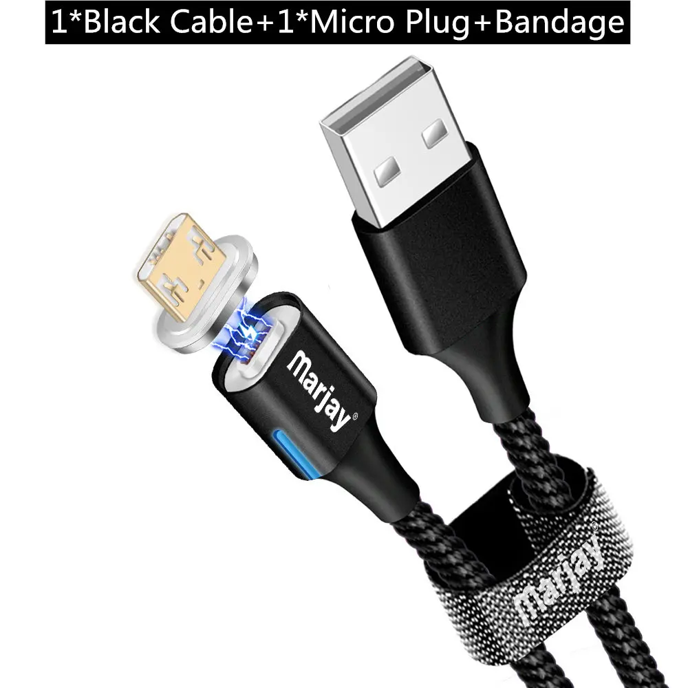 Marjay 3A Магнитный кабель для быстрой зарядки Micro usb type-C кабель для iPhone XR XS samsung S9 S10 Xiaomi huawei USB-C кабель для зарядного устройства