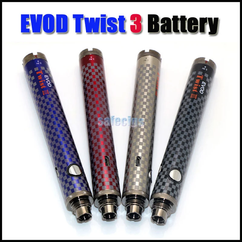 Steamtank Evod Twist III Battery VV 1600mah Micro USB electronic cigarette variable voltage 3 for Vaporizer |
