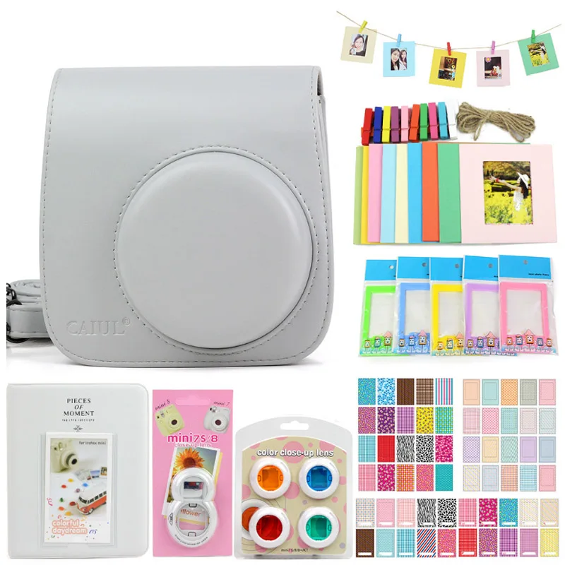 Новые аксессуары для камеры Fujifilm Instax Mini 8/8+/9 кожаный чехол-сумка с ремешком для съемки крупным планом наклейка для селфи фильтр для объектива фотоальбом