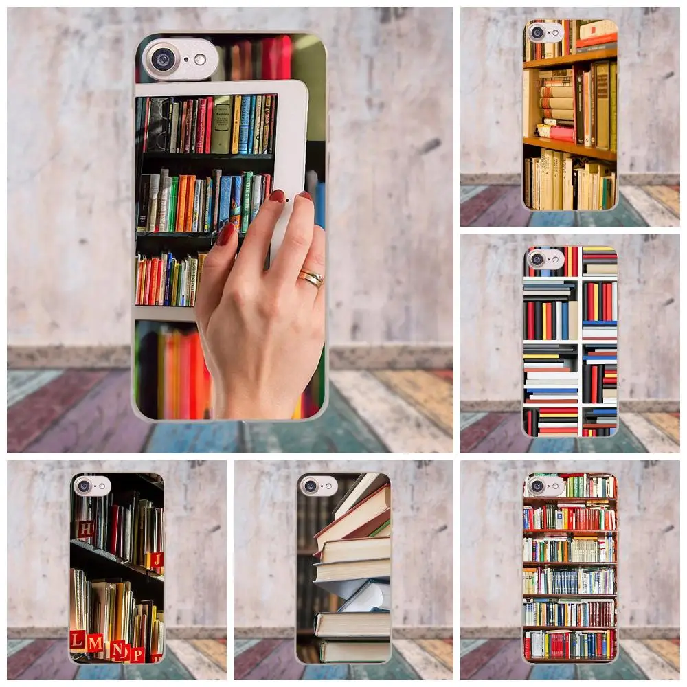 Винтажные книжные полки с изображением библиотеки уникальные для Apple iPhone 4 4S 5 5C SE 6