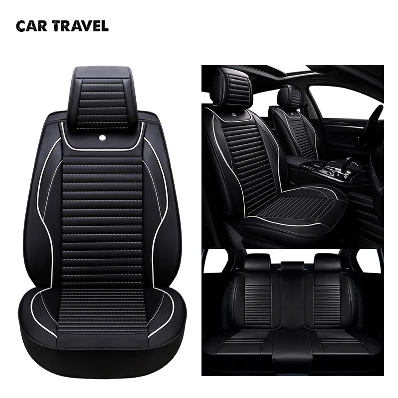 Чехол для автокресла из искусственной кожи для nissan juke renault vw golf 4 5 6 seat leon fr volvo s40 s60 s80 автомобильные аксессуары для стайлинга автомобилей - Название цвета: black with white