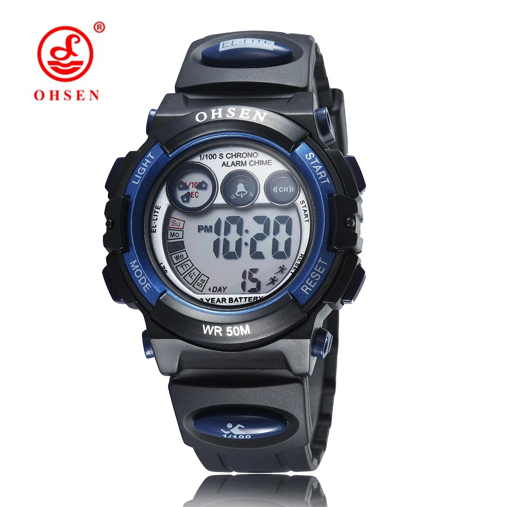 Модные цифровые часы Montre Enfant OHSEN для детей 50 м спортивные плавания с резиновым