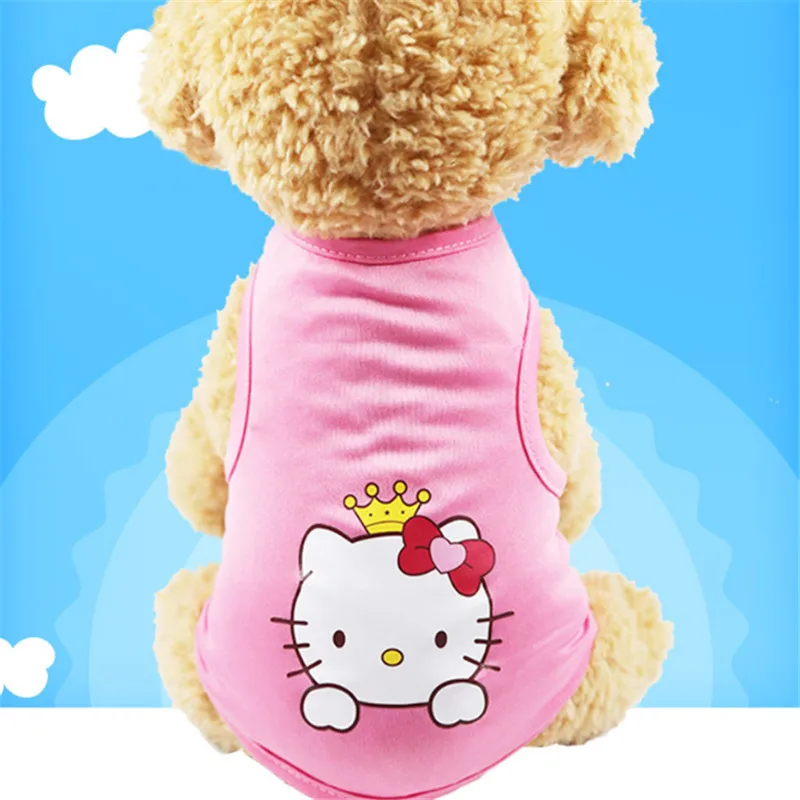 Cute puppy clothes small dog shirt cotton polyester dog vest Summer print Shirt Casual Vests For Small Pets XS-XXL - Цвет: 3