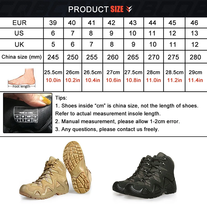 CQB Outdoor Sports Tactical Mountain Climbing Boot Men Wear resisting Shoes Non slip Large Size Trekking for Hiking|Походная обувь| |