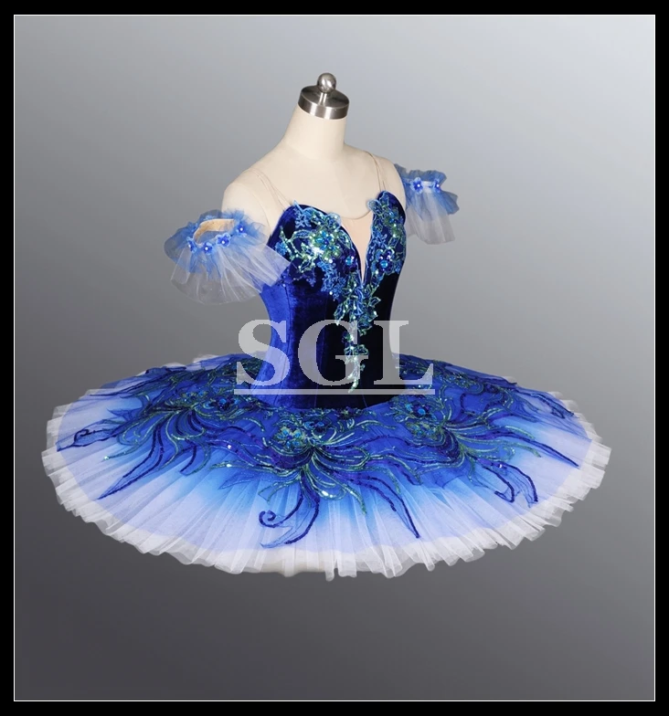 Бесплатная доставка профессиональное голубое платье пачка для девочек