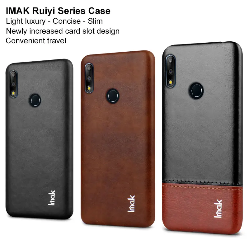 Imak деловой Кожаный Чехол Для Zenfone Max Pro M2 ZB631KL PC жесткая задняя крышка для Asus