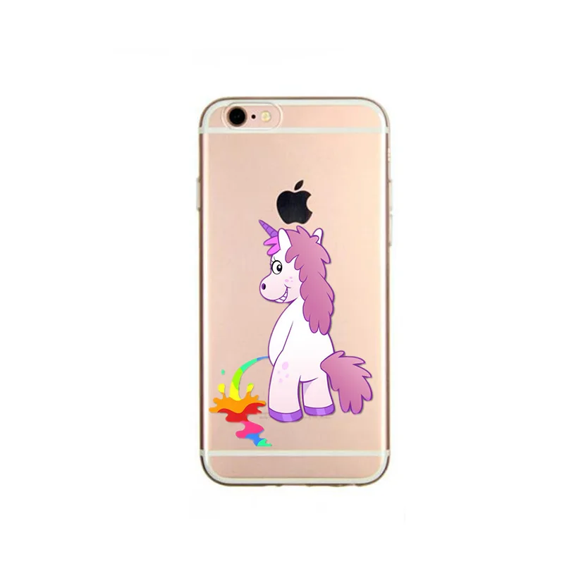 Чехол для iPhone 6 чехол iphone 5 6S 7 8 plus x милый Единорог Радужный Мягкий силиконовый из