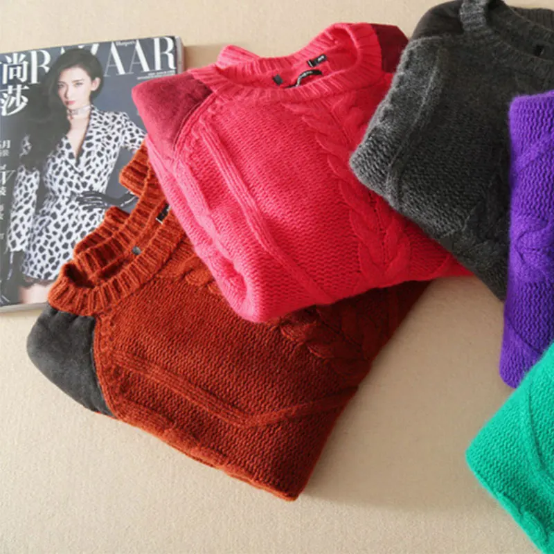 Свитер для женщин зима 2018 100% чистый кашемир свитера красный Pull Femme вязаный