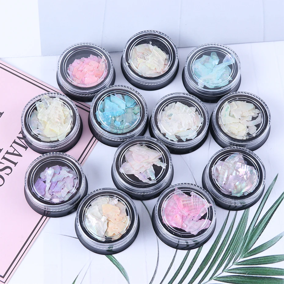 12 шт. 3D разноцветные Блестки для ногтей корпус Abalone мраморный неровный дизайна