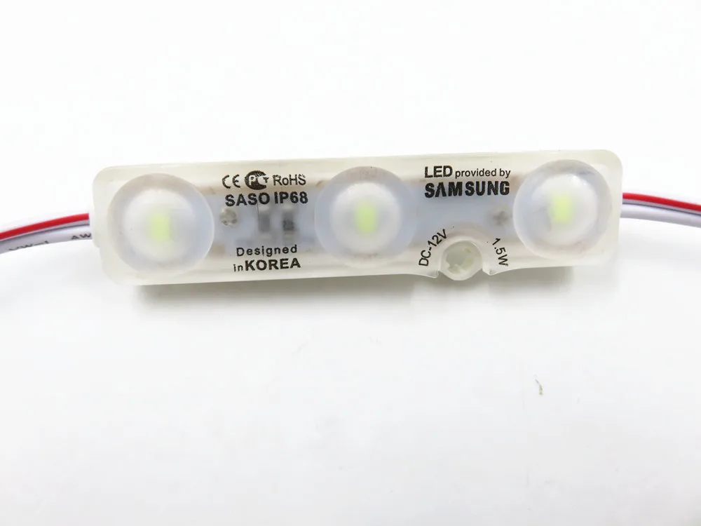 Светодиодный модуль SMD 5730 3 светодиода IP68 водонепроницаемый белый DC 12 В освещение