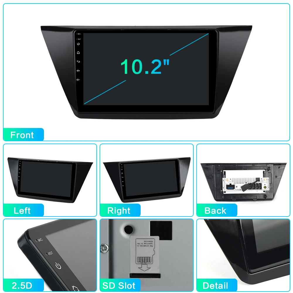 Dasaita 10," ips экран 1 Din Android 9,0 Автомобильный gps навигатор для VW Touran радио HDMI Bluetooth 64 Гб rom MAX6