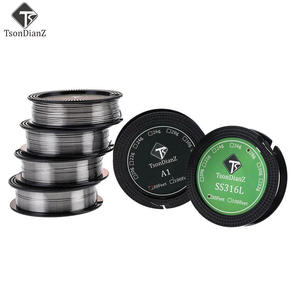 

10M/roll A1 Wire SS316L 20-32GA Resistance Wire High Quality Wire For RDA E-Cigarette Heating Wires DIY Vaporizer Coil Tools