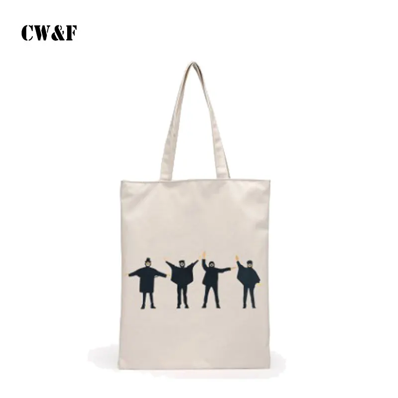 Новая Холщовая Сумка через плечо простая Студенческая сумка для покупок