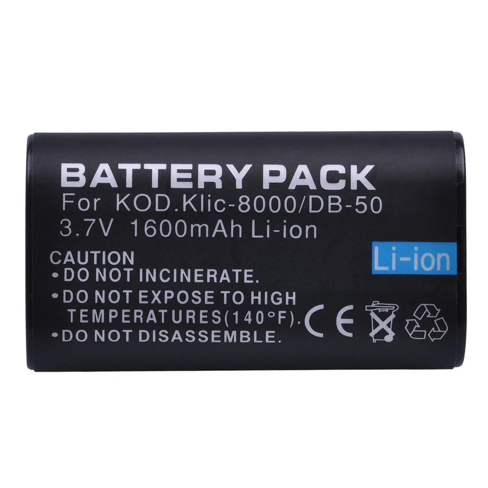 1Pc 1600mAh KLIC-8000 KLIC8000 DB50 Battery DB-50 for KODAK Easyshare Zx1 ZxD Z612 Z712 Z812 Z1085 Z1015 Z1012 Z1485 Z8612 IS