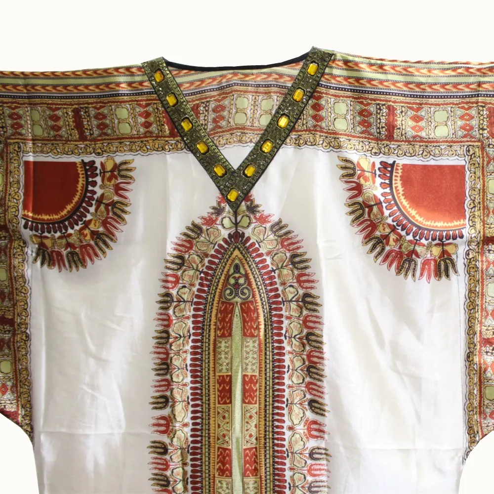 Dashikiage шелковое свободное женское Повседневное платье с акриловыми стразами модное вечернее платье Dashiki Vestidos