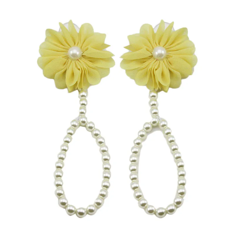 1 пара жемчужных шифоновых босоножек сандалии с цепочкой на щиколотке для