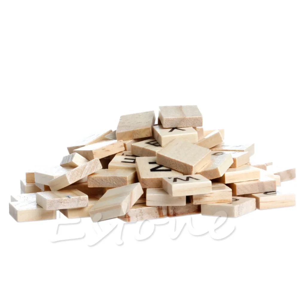 Деревянная алфавитная плитка 100 черные буквы и фотодерево новинка|wooden alphabet scrabble