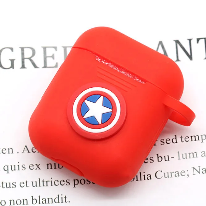 red USteam Мультяшный беспроводной Bluetooth чехол для наушников для Apple AirPods 2 Силиконовый зарядный чехол для наушников Защитный чехол для AirPods - Цвет: red USteam
