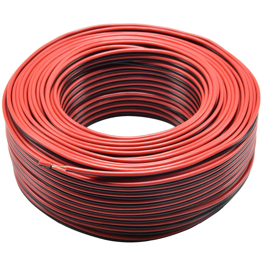 2*0.16mm2 Динамик провод 2 Pin красные, черные светодиодный светильник линия подключения Медь автомобиль аудио кабель Динамик электрические кабели 5/10/20/50 м