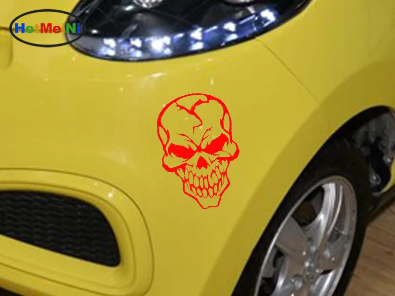 HotMeiNi JDM Стайлинг череп треснувшая человеческая голова Автомобильная наклейка