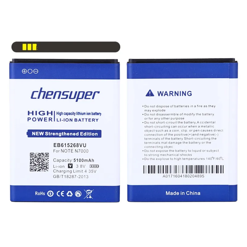 Аккумулятор chensuper 5100 мАч EB615268VU Для Samsung Galaxy Note N7000 I9220 i717 i889 i9228 N7005 T879 N7102 N7108 N719 |