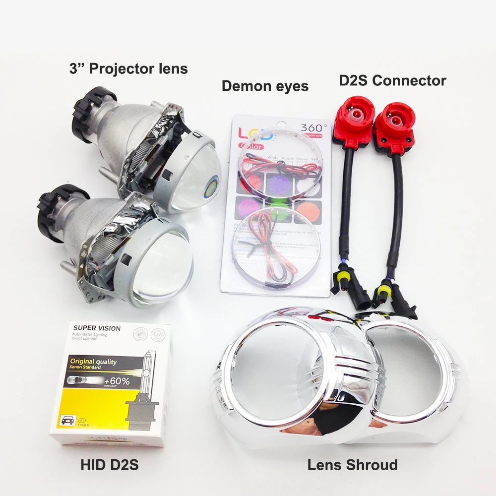 TAOCHIS 3," Hella объектив проектора HID xenon D2S D1S D3S D4S Shroud Demon Eye изменить головной свет лампы обновления