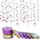 Лента для завивки воздушных шаров, 10 м х 5 мм, блестящая лазерная, 5 шт.