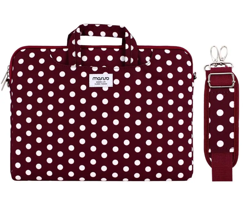 Wine Red Base White MOSISO парусиновые сумки для ноутбука для женщин 13,3 14 15 15,6 дюймов для Macbook Air 13 ноутбук сумка-мессенджер, сумка портфель - Цвет: Wine Red Base White