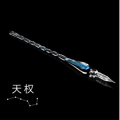 TIANQUAN Классическая авторучка ручной работы из стекла созвездия ручка для подписи Элегантный Кристалл Стекло Dip знак ручка подарок с коробкой - Цвет: TIANQUAN