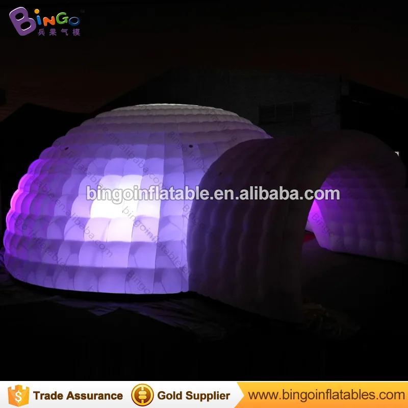 Kaufen Kostenloser Versand 15M Weiß Riesigen Aufblasbaren Kuppel Zelt Tipi Farben ändern LED Beleuchtung Iglu Festzelt Für Spielzeug Zelte