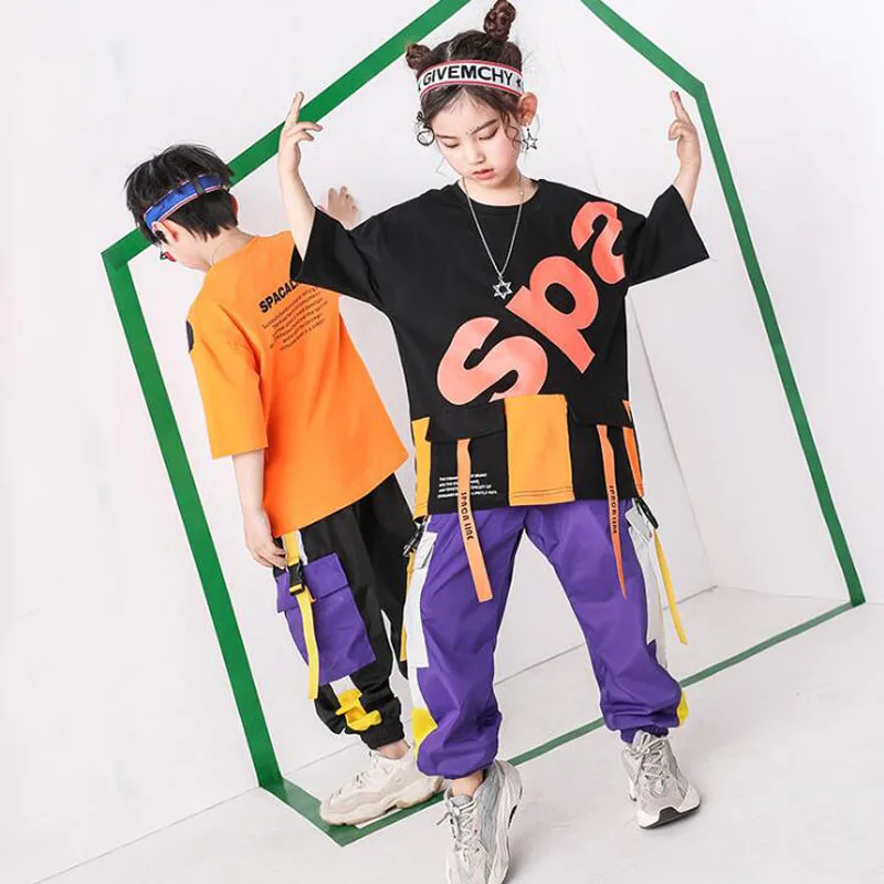 Черная футболка для девочек и мальчиков одежда в стиле хип-хоп куртка штаны