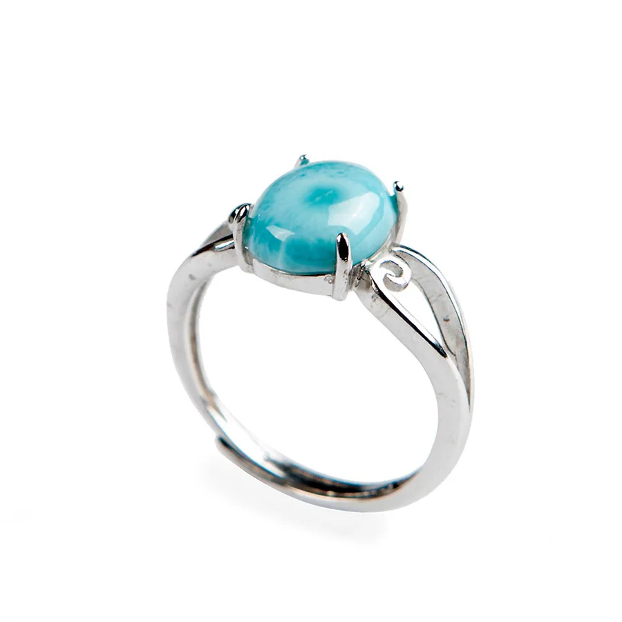 Женские круглые бусины из натурального камня Larimar серебряное кольцо для