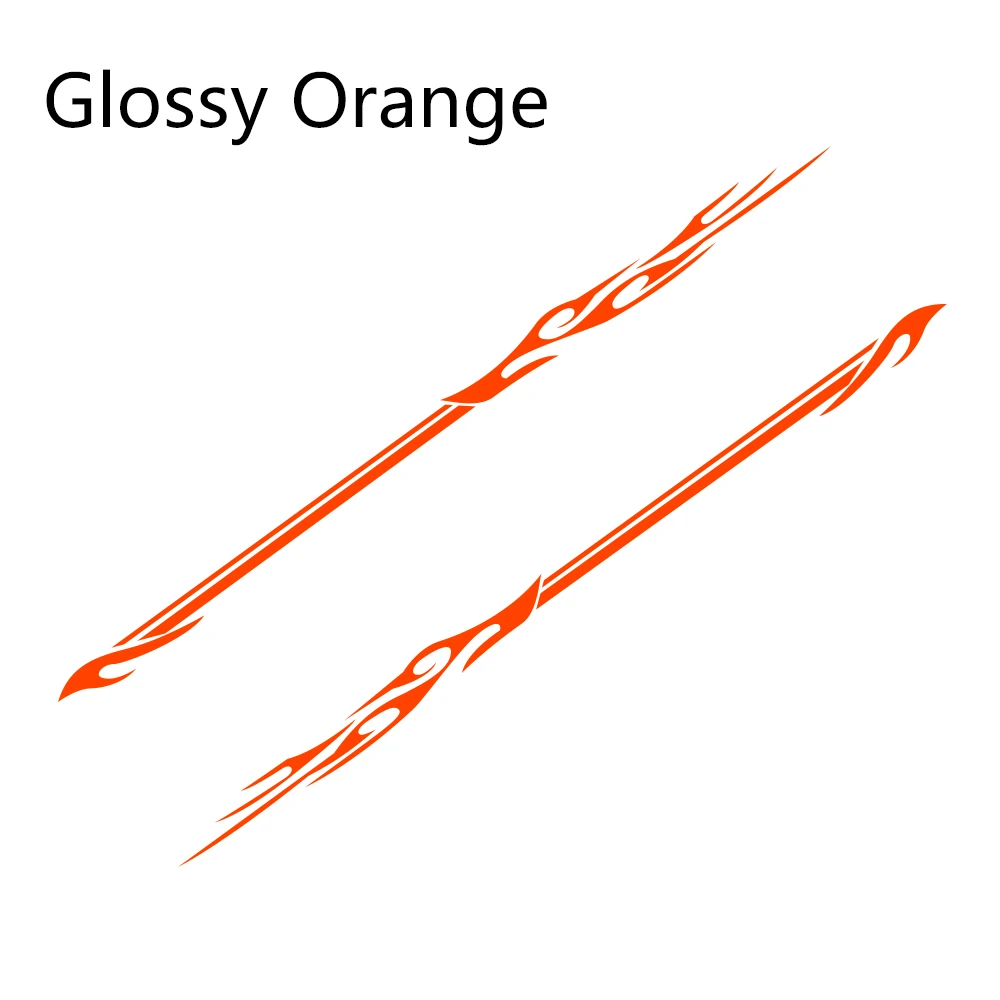 Glossy Orange 2 шт 240 см х 12 см стильные длинные полосатые автомобильные наклейки авто виниловые боковые наклейки для кузова автомобильные гоночные спортивные наклейки аксессуары для тюнинга автомобиля - Название цвета: Glossy Orange