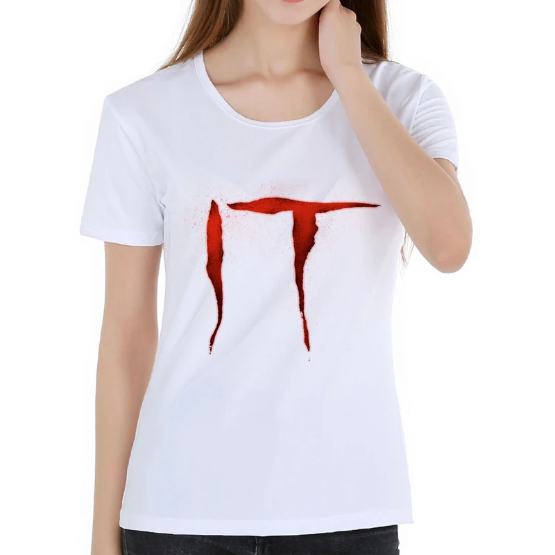 Новейший стиль женская футболка в стиле фильма Stephen King's It Pennywise топы футболки