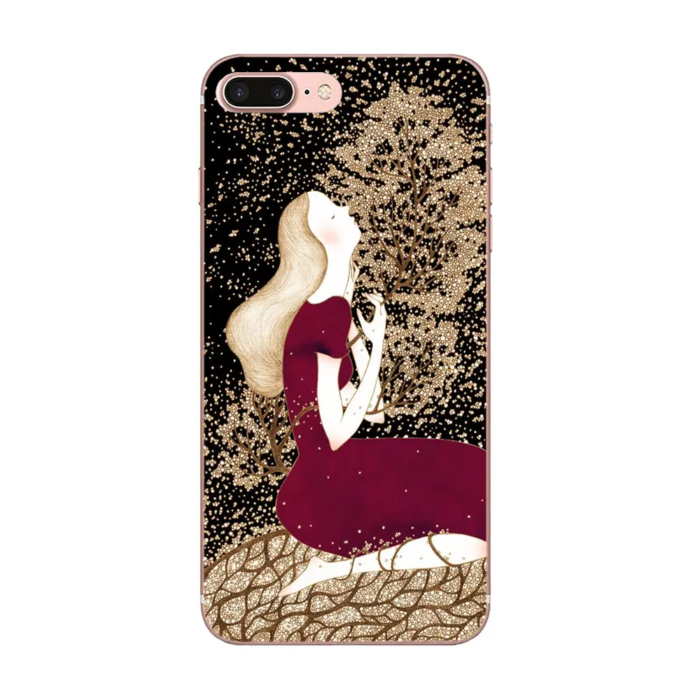 Простое художественное красное платье для девочек чехлы из ТПУ телефонов Xiaomi Redmi