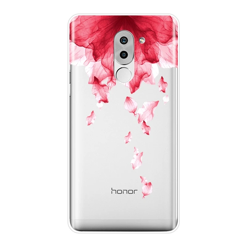Чехол для телефона Huawei Honor 6A 4C 5C 6C Pro мягкий силиконовый розовый цветочный красный