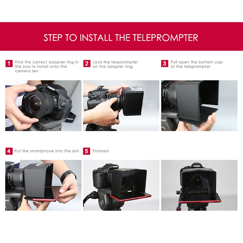 Смартфон Desview телесуфлер для камеры Canon Nikon Sony Цифровая зеркальная фотокамера Youtube