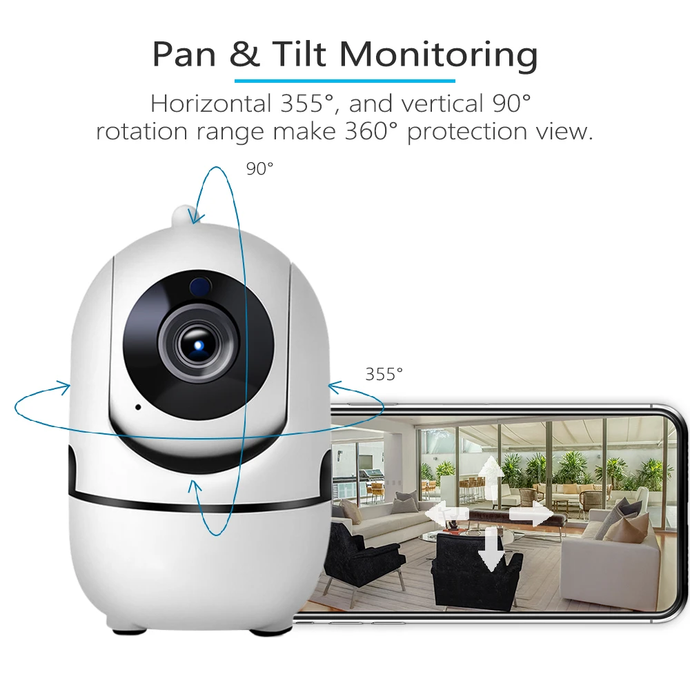 Домашняя камера безопасности беспроводная WIFI 720P 1080P IP автоматическое