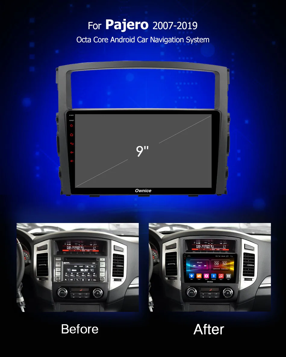 Ownice K3 K5 K6 2DIN Восьмиядерный Android 9,0 4G DSP 360 Panorama автомобильный Радио плеер gps Navi для MITSUBISHI PAJERO V97 2007